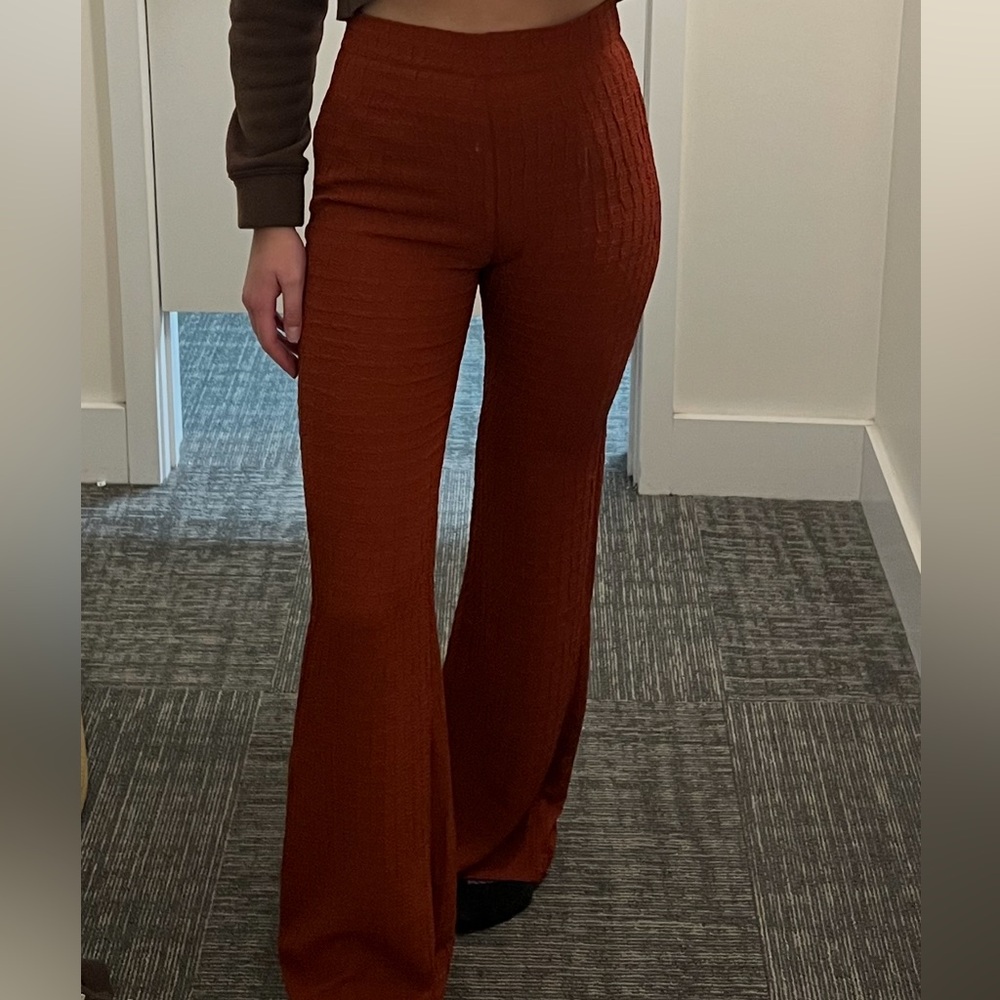Textured Flare Pants